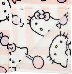 Copriletto Hello Kitty, rosa, morbida coperta 130X170Cm, copriletto copriletto o copridivano in microfibra. Qualità con certificato Oekotex, Letti e coperte Sanrio Besuche den Kanguru-Store
