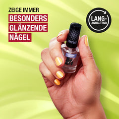Manhattan Nail Top Coat Ultra Shine, top coat trasparente dal finish lucido per una manicure a lunga tenuta, 12 ml