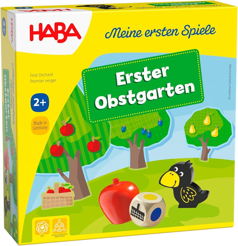 HABA First Orchard – I miei primi giochi: gioco da tavolo e per famiglie su colori e forme, Classico giocattolo in legno per bambini a partire da 2 anni – 1004655001