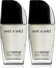 Smalto per unghie Wet n Wild Wild Shine, senza formaldeide, toluene, ftalati, formula ad asciugatura rapida a lunga durata, top coat opaco (confezione da 2)