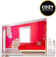 Rainbow High Townhouse - Casa delle Bambole in Legno a 3 Piani con 5 Camere Colorate e Terrazza - Casa Completamente Arredata con Ascensore e Accessori Funzionali - Giocattolo per Bambini 4-12+ Anni Naty Shop Dollhouses