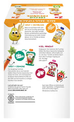FRECHE FREUNDE Mix biologico in busta comprimibile multipack - Frutta + Cereali, purea di frutta con cereali in busta comprimibile per bambini a partire da 6 mesi, vegano, confezione da 3, 3 x (4 x 100 g)
