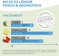 Emsa 515585 Food Clip & Close | Set 3 piese | plastic | transparent / verde | 0.55 / 1 / 2.2 litri Cutii depozitare alimente Naty Shop