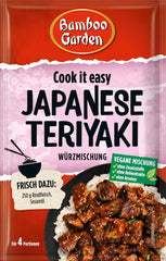 Bamboo Garden - Miscela di condimenti per Teriyaki, Gewürzmischung für Teriyaki, Für 4 Portionen, Ohne Geschmackverstärker und Konservierungsstoffe, 1 x 25 g (Verpackungsdesign kann abweichen)