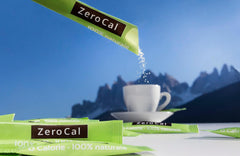 Zerocal - 1:1 (Eritritolo + Stevia) 100 Stick Je 3 G | Ideale per dolcificare caffè, tè e altre bevande Gleiche Süßkraft Von Zucker | Senza glutine, vegano, senza OGM | Kalorien und GI = 0 Dolcificanti Naty Shop