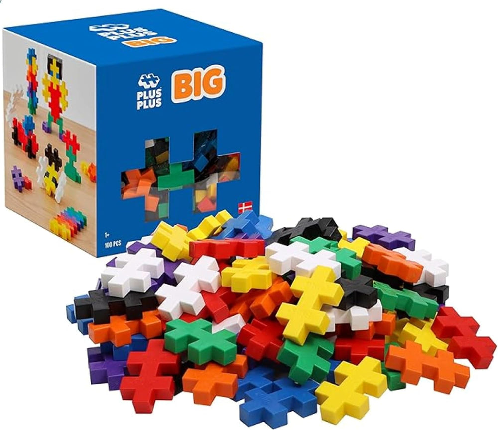 Plus-Plus 9603210 Geniales Konstruktionsspielzeug, Open Play Big Basic Mix, Bausteine-Set, 100 Teile, Mehrfarbig, Mehrfarbig