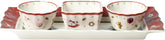 Villeroy & Boch - Set de sosuri Toy's Delight, 4 piese, Platou de servire cu boluri, Set de boluri pentru sos de Crăciun, Decorațiune de masă cu jucării, Tavă de servire, Boluri, Veselă de Crăciun, Porțelan Premium
