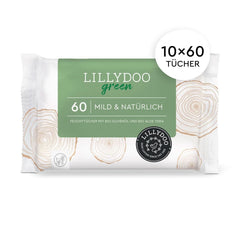 LILLYDOO Salviette umidificate naturali verdi, 100% senza plastica, senza profumo (FSC Mix) Naty Shop Salviette umidificate per bambini