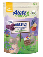 Altri Bewusst Obsties, Mirtillo e Banana con Yogurt, Dai 3 anni, chips di frutta biologica liofilizzata, 20 grammi Mamma e Bambino Naty Shop