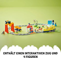 LEGO DUPLO Town Large Interactive Railway, jucărie de construcție pentru copii mici de la 3 ani, locomotivă Push & Go cu lumini și sunete, piese pentru șine, jucărie educativă pentru preșcolari 10428 Seturi de constructie Besuche den LEGO-Store
