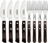 Tramontina PIZZA Besteck, 8-Tlg Set, Für 4 Personen, Rostfreier Edelstahl, Fsc-Zertifizierte Holzgriffe, Spülmaschinenfest Bucatarie Naty Shop