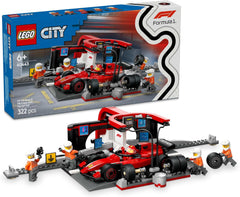 LEGO City Pit Stop F1 con Team e Ferrari Speedster - Set Pit Stop Formula 1 con 1 pilota e 4 minifigure meccaniche - Auto da corsa giocattolo per ragazzi e ragazze 6+ - 60443 Set di costruzione Beuche den LEGO-Store Titolo predefinito