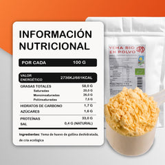 Serman Nutricion Bio Tuorlo d'Uovo in Polvere - Senza glutine, senza lattosio