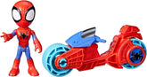 SPIDEY and HIS AMAZING FRIENDS Marvel Spidey figura cu motocicleta, jucărie pentru băieți și fete cu vârsta de 3 ani și peste Action figures Naty Shop Motocicleta Spidey