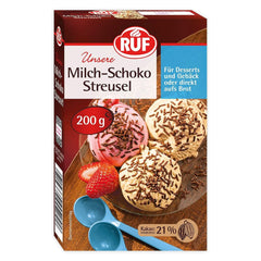 RUF, bucatele de ciocolată cu lapte, 200 grame Sprinkles Naty Shop Ciocolată cu lapte bucatele