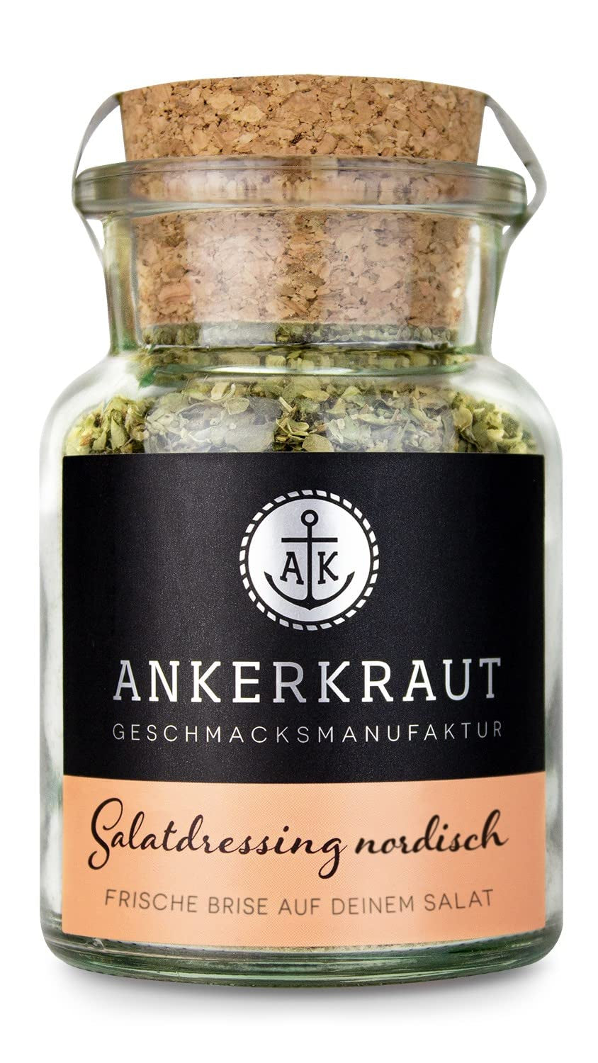 Ankerkraut Condimento per insalata Nordisch Gewürz, 115g in vetro di sughero, Condimento per Knackigen Salat Schnell Selber Machen, Premium Qualität aus Hamburg