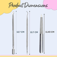 ARMIZ Set de 4 piese pentru împingătorul și cleștele de cuticule, Set profesional de instrumente pentru îndepărtarea cuticulelor, Clește multifuncțional din oțel inoxidabil pentru manichiură și pedichiură