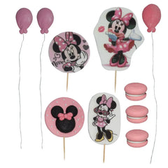 Set 10 decorazioni commestibili per torte bambine – Minnie rosa