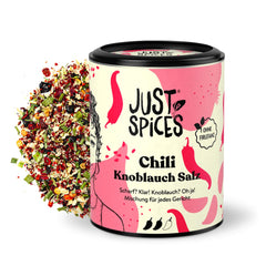 Just Spices Peperoncino Aglio Sale I Gewürzmix, der zu allen Gerichten schmeckt I Gewürzdose, 55 g