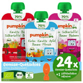 Pumpkin Organics 24Pack, purea di verdure biologiche, senza zuccheri aggiunti, per bambini dai 6 mesi, 24 x 100 grammi Madre e bambino Naty Shop 24 x 100 grammi