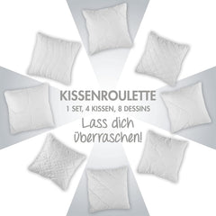 Traumnacht Pernă confortabilă ruletă, Set de 4 perne, Cu capac matlasat și umplutură din tije de spumă, 40 X 40 cm, Certificat Oeko-Tex, Produs în conformitate cu standardul de calitate german Perne standard Naty Shop