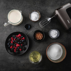 Tefal HT650E Power Mix Silence Miscelatore manuale | 600 Watt | Regolatore di velocità variabile | Funzione Turbo e Auswurf | Motore per il tempo libero estremo | incl. 2 Rührbesen Und 2 Knethaken | Negozio Naty della cucina del grano