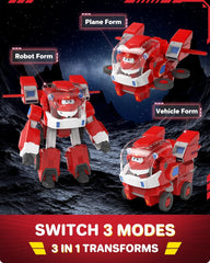 Super Wings Robot Toys - Jett Transformers Macchinine Camion giocattolo Avec Mini Jet Avion Jouets Pour Enfants 3 4 5 Ans, Red Action figures Naty Shop