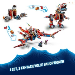 LEGO Dreamzzz 2-in-1 Coopers Dino-Mech C-Rex Giocattolo Pterodattilo T.Rex Action Figure per ragazzi e ragazze Set di avventure giocattolo creativo Regalo per bambini 9 anni 71484 Set da costruzione Beuche den LEGO-Store