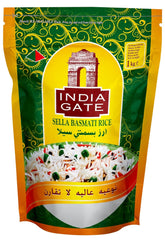 INDIA GATE Riso Sella Basmati, precotto (dall'India, a chicco lungo fine), aromatizzato, confezione sfusa - 1 confezione (1 x 1 kg)