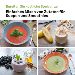 Braun Stabmixer MQ 5200WH - Multiquick 5 Vario Purierstab Mit Edelstahl Mixfuß, 1000 Watt, Inkl. 600 ml Mix- & Messbecher, Bianco/Grau Kitchen Naty Shop