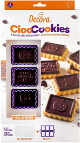 0255158 Set de fursecuri cu ciocolată pentru Halloween Gheare de ciocolată, fabricate din plastic, pentru realizarea ușoară a fursecurilor cu farfurie de ciocolată personalizată, pachet de 2.