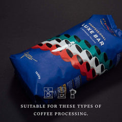 O'CCAFF? Luxe Bar Intenso Espresso | 3 boabe întregi de 1 kg, fabricate din 100% Robusta | Cafea obținută printr-un proces de prăjire extra lent în tambur, de la o afacere de familie italiană