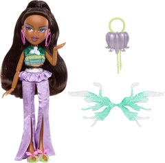 Păpușă Bratz Fashion Pixiez Sasha - Păpușă de colecție fantastică cu modă și accesorii reale, aripi care se transformă într-un inel
