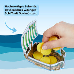 HABA Valley of the Vikings - Gioco da tavolo di destrezza veloce dai 6 anni in su per 2-4 giocatori - Tavolo da gioco XXL e navi vichinghe 3D - Promuove tattica e coraggio - 1304697001