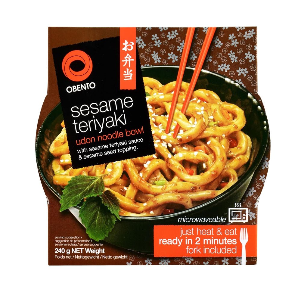 Ciotola Udon Teriyaki al sesamo, piatto pronto per microonde, 240 g
