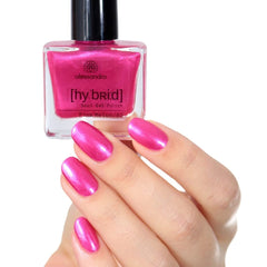 Smalto per unghie HYBRID alessandro Pink Melon - vibrante tonalità di rosa con fini particelle glitter - Unghie perfette in soli 3 passaggi, senza LED - dura fino a 10 giorni! 8 ml