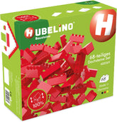 Hubelino 400369 68-teiliges Dachsteine Set, rote Dachziegel, compatibile con großen Bausteinen Anderer Hersteller, Made in Germany
