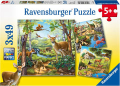 Ravensburger Puzzle jigsaw pentru copii - 09265 Forest/Zoo/Pets - puzzle jigsaw pentru copii de peste 5 ani, cu 3X49 piese Puzzle Naty Shop Titlu implicit