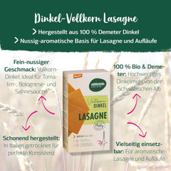 Lasagne Di Farro Integrale Biologiche, 250g | Incantesimo di Demetra dalle Alpi Sveve | Delicato sapore di nocciola per lasagne e sformati