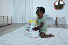 Stella Collection Weiches Babypuppenbett mit abnehmbarem Baldachin und Handy für 30.48 cm bis 38.1 cm Babypuppen, Klein