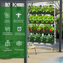 Hängende Vertikale Wand Pflanze, Vertikale Pflanzenwand Balkonbar Pflanzenwand Indoor mit Smart-Timer und Wasserpumpe Blumentopf Wand für Hof Garten Balkon Home Decor