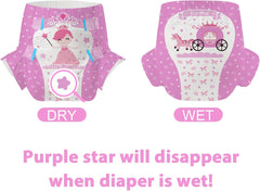 CutiePlusU Pannolini per adulti, 10 pezzi, mutandine per incontinenza usa e getta con lenzuolo per donne e uomini, massima assorbenza durante la notte - Piccola principessa (taglia grande 94-119 cm)