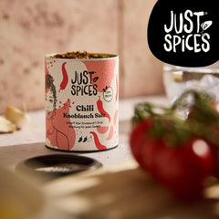 Just Spices Peperoncino Aglio Sale I Gewürzmix, der zu allen Gerichten schmeckt I Gewürzdose, 55 g