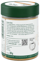 Fuchs Gewürze - Zimt Ceylon gemahlen | Ingrediente naturale | 30 g in wiederverwendbarer, recyclebarer Streudose