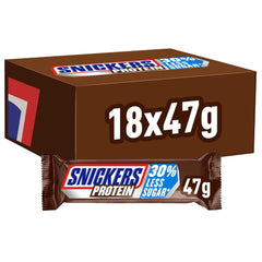 Barrette proteiche al cioccolato Snickers - Gusto ricco con nocciole caramellate e torrone, confezione sfusa 18x47g
