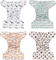 Littles and Bloomz FLP2-0406 Pannolino riutilizzabile con clip standard, 4 pannolini