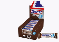 Barrette proteiche al cioccolato Snickers - Gusto ricco con nocciole caramellate e torrone, confezione sfusa 18x47g