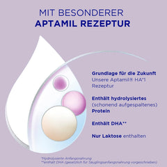 Aptamil HA 1 – Anfangsmilch von Geburt an, Mit DHA, Nur Lactose, Ohne Palmöl, Babynahrung, Milchpulver, 1x 800 g (Packung mit 4)