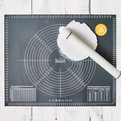 Easy Baking, Ausrollstab, 40 cm, bianco, mit Distansringen aus Silikon, aus lebensmittelechtem Kunststoff