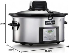 Slow cooker Crockpot cu funcție de amestecare automată, comenzi programabile, 5,7 L (pentru 5-6 persoane) Slow Cooker Naty Shop